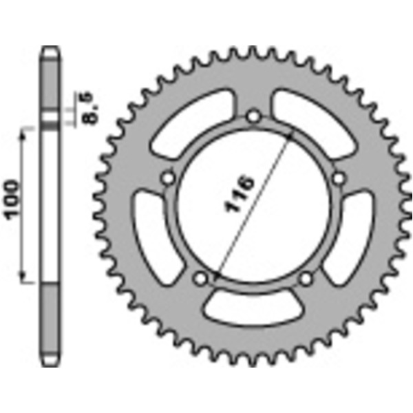 PBR Steel Standard Rear Sprocket 464 - 420 for Kawasaki KX60, KX80 Suzuki RM60 464.50.C45