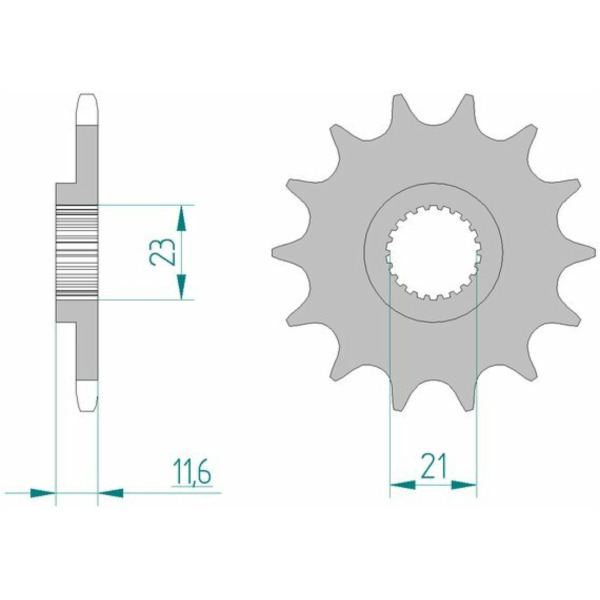 AFAM Steel Standard Front Sprocket 21307 - 520 for Yamaha TT-R250 21307-14
