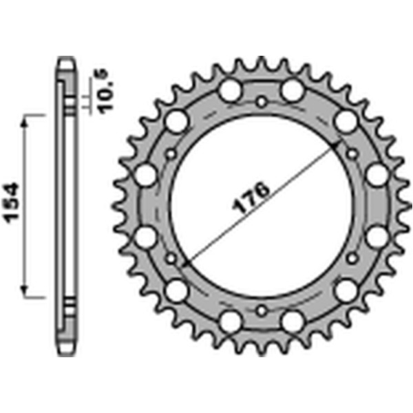 PBR Steel Standard Rear Sprocket 4679 - 525 4679 44 C45