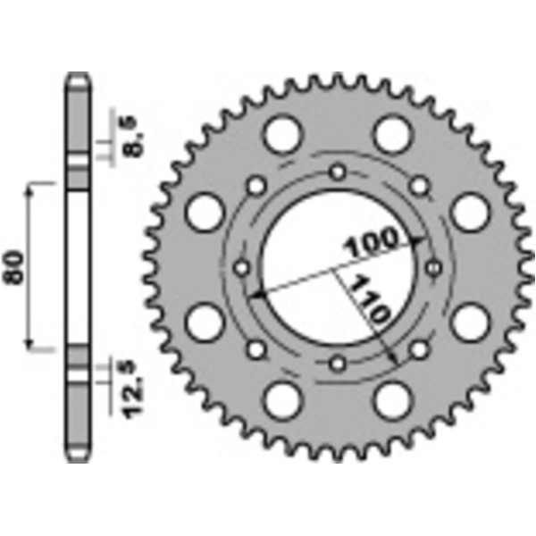 PBR Standard Stahlritzel hinten 819 - 520 für Suzuki GN250, GZ250MARAUDER 819.41.C45