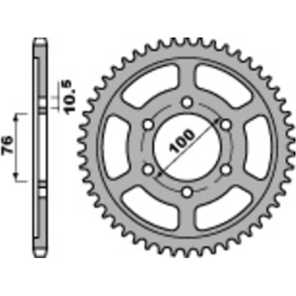 PBR Stahl Standard Kettenrad 825 - 530 für Suzuki GS550, GSF1200BANDIT, GSX1200 Husaberg FE390, FE450, FE570 825.43.C45