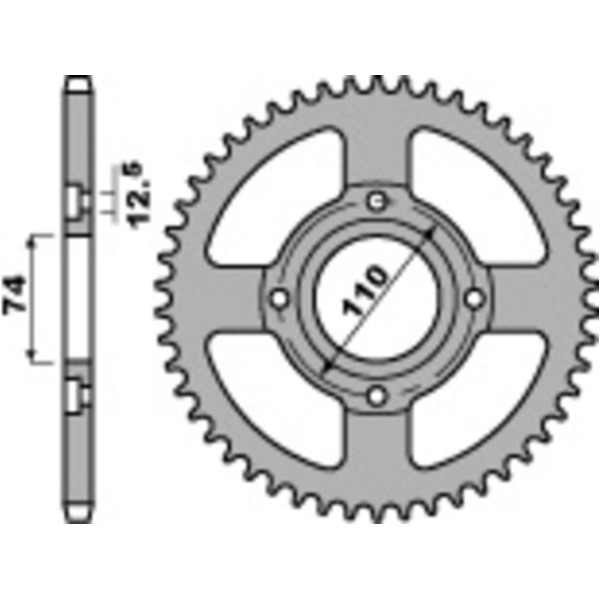 PBR Standard Stahlritzel hinten 854 - 530 für Yamaha RD250, XS500 854.39.C45