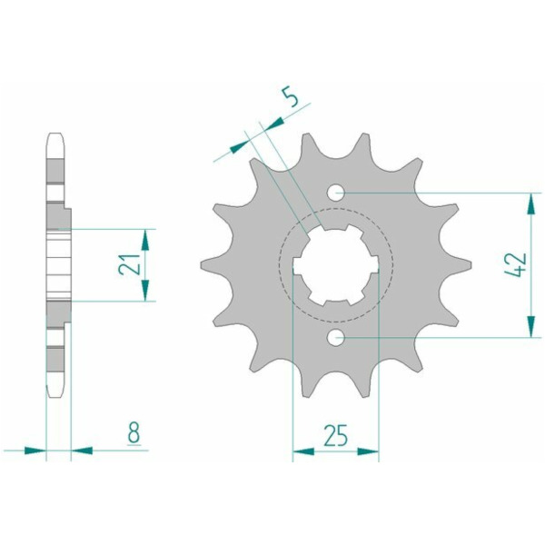AFAM Steel Standard Front Sprocket 21502 - 520 for Yamaha FZR600GENESIS, SRX600, TT350 21502-16