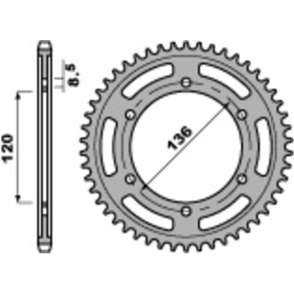 PBR Standard Stahlritzel hinten 864 - 530 für Yamaha YT60