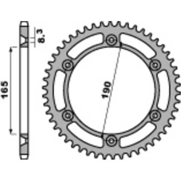 PBR Steel Standard Rear Sprocket 896 - 520 for KTM 125MX, 250MX, 420GS 896.52.C45