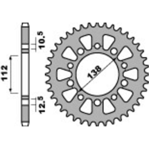 PBR Standard Stahlritzel hinten 4384 - 520 für Honda CB500F, CB500X, CBR500R Yamaha YZF-R1