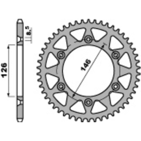 PBR Steel Standard Rear Sprocket 808 - 520 for Suzuki DR250, DR350, DR-Z250 Kawasaki KLX400 808.48.C45