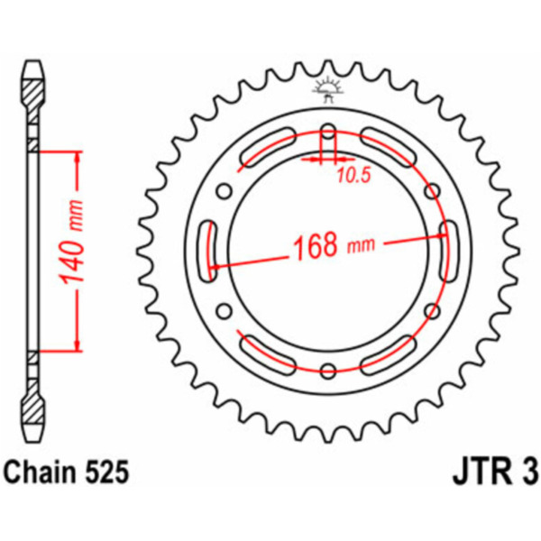JT SPROCKETS Steel Standard Rear Sprocket 3 - 525 for BMW F650GS, F700GS, F800GS