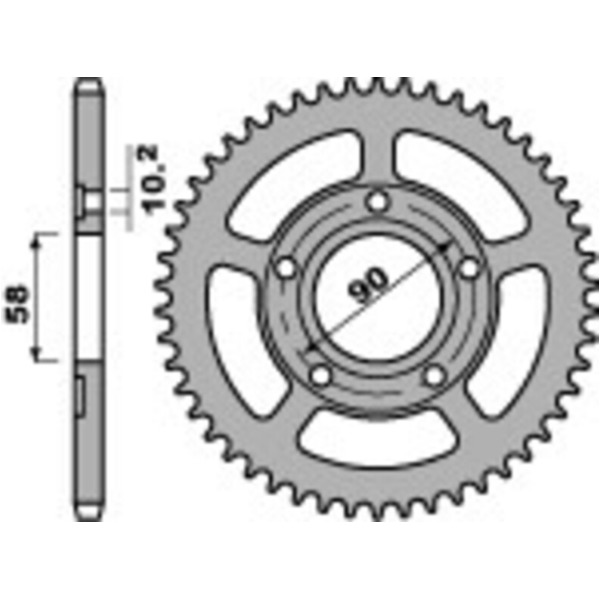 PBR Steel Standard Rear Sprocket 281 - 520 for Honda CRM125, NSR125R