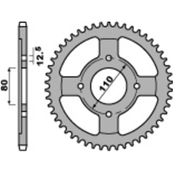 PBR Steel Standard Rear Sprocket 284 - 530 for Honda CB650, CB750