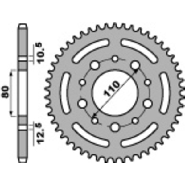 PBR Steel Standard Rear Sprocket 4350 - 525 for Honda, Triumph, Yamaha 4350.42.C45