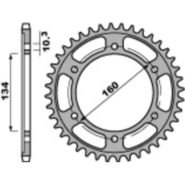 PBR Standard Stahlritzel hinten 4405 - 525 für Honda CBR1000RR, CBR600F, CBR600RR 4405.42.C45