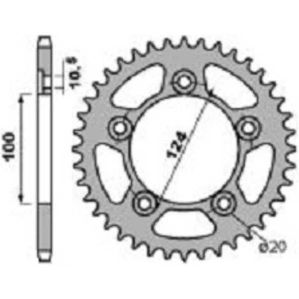 PBR Steel Standard Rear Sprocket 4444 - 520 for Ducati PANIGALE899 4444.39.C45