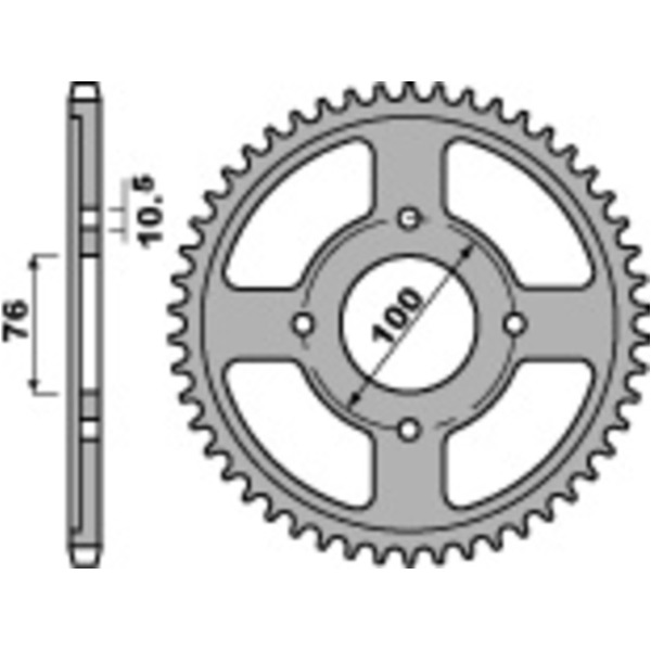 PBR Standard Stahlritzel hinten 803 - 428 für Suzuki RG125, VL125INTRUDER 803.56.F