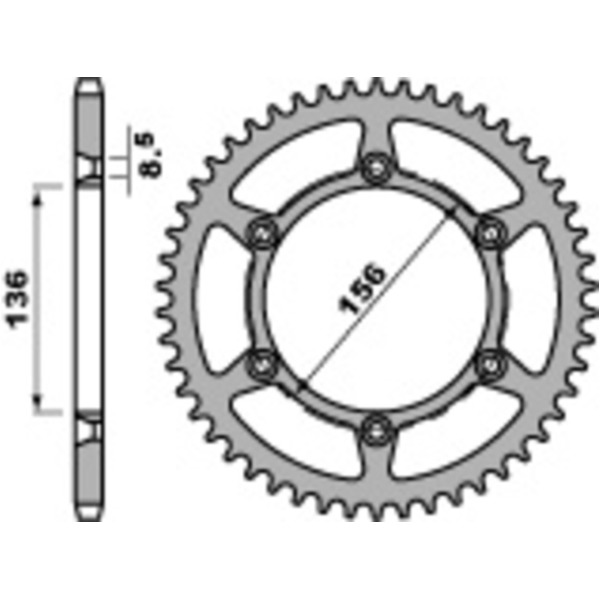 PBR Standard Stahlritzel hinten 820 - 520 für Husqvarna, Sherco, Beta 820.45.C45