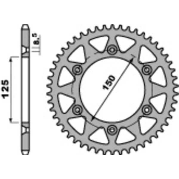 PBR Steel Standard Rear Sprocket 899 - 520 for KTM, Husqvarna, Husaberg 899.45.C45