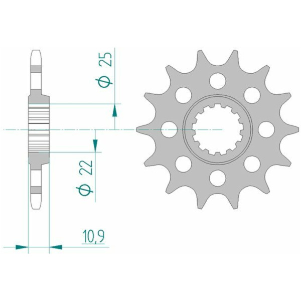 AFAM Standard Stahlritzel vorne 21603 - 520 für Yamaha FZ6600, FZ6600S2, YZF-R6 21603-15 passend für Yamaha YZF-R6  600 RJ031 2000, 120 PS, 88 kw