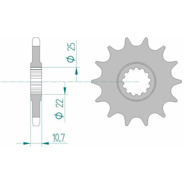 AFAM Steel Standard Front Sprocket 21606 - 525 for Yamaha TDM850, TRX850, YZF-R6