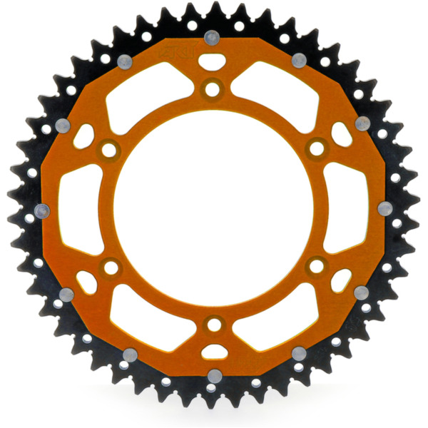 ART Zweikomponenten Aluminium/Stahl Ultraleichtes selbstreinigendes Kettenrad 895 - 428 für Husqvarna TC85 KTM 85SX ART-895-50-ORANGE