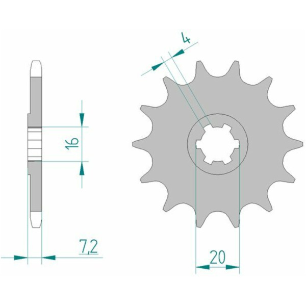 AFAM Steel Standard Front Sprocket 22104 - 520 for Kawasaki KFX80