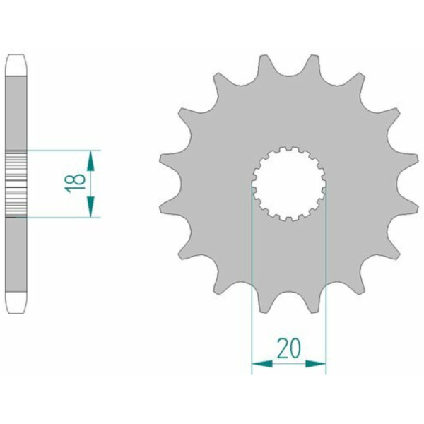 AFAM Standard Stahlritzel vorne 22200 - 428 für Mash BLACKSEVEN, CAFERACER, DIRTTRACK Suzuki DR125, GN125, GS125 22200-14