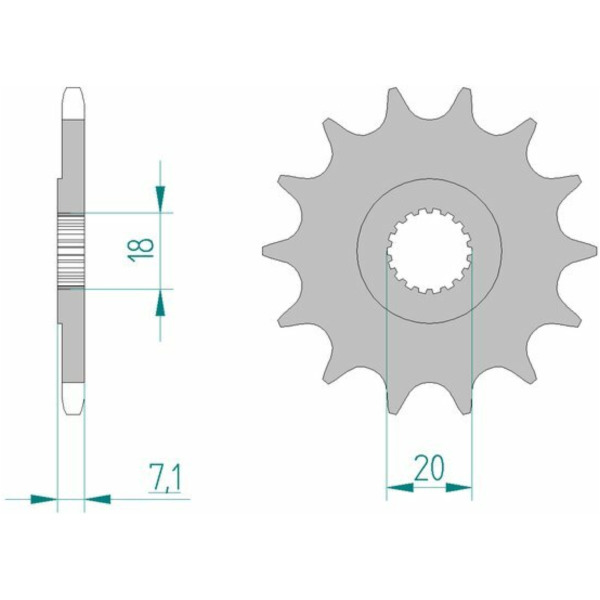 AFAM Steel Self-Cleaning Front Sprocket 22203 - 520 for Suzuki RM125, RM-Z250 22203+13