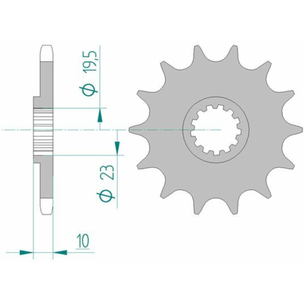 AFAM Standard Stahlritzel vorne 22303 - 520 für Suzuki, Beta, Kawasaki 22303-15