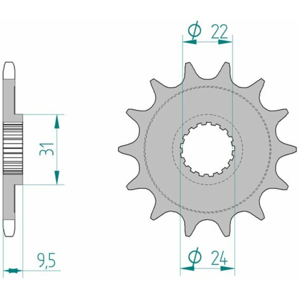 AFAM Standard Stahlritzel vorne 22406 - 520 für Suzuki RMX450, RM-Z450