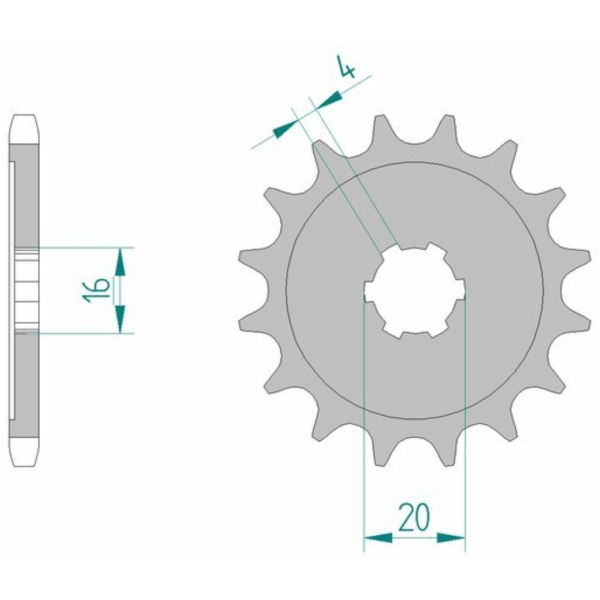 AFAM Standard Stahlritzel vorne 24100 - 428 für Kawasaki KX100, KX80, KX85 Suzuki RM100