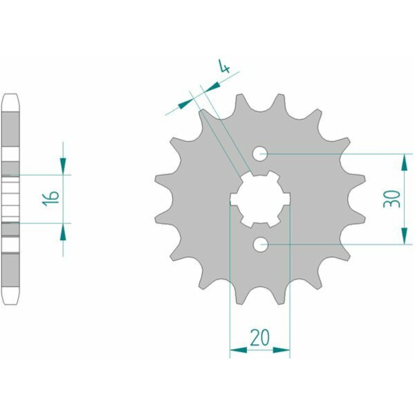 AFAM Steel Standard Front Sprocket 24200 - 428 for Kawasaki ELIMINATOR125, KDX125, KMX125 24200-14