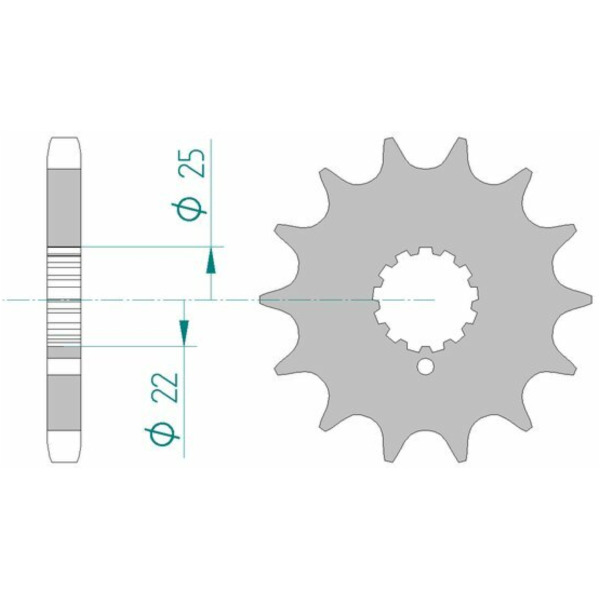 AFAM Standard Stahlritzel vorne 24504 - 530 für Kawasaki Z650, Z750 24504-17
