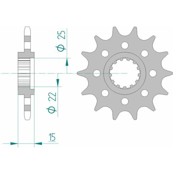 AFAM Steel Standard Front Sprocket 24507 - 520 for Kawasaki NINJAZX-6R