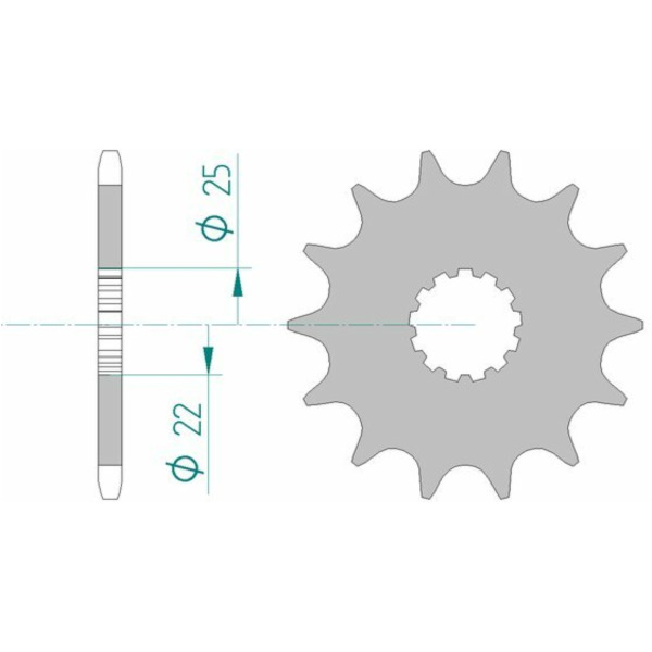 AFAM Standard Stahlritzel vorne 27500 - 520 für Yamaha, Kawasaki, Suzuki 27500-14 passend für Yamaha TZR  250 2MA 1987, 50 PS, 37 kw
