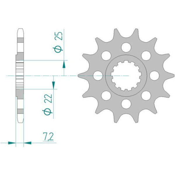 AFAM Standard Stahlritzel vorne 28404 - 520 für Suzuki, Kawasaki, Triumph 28404-16