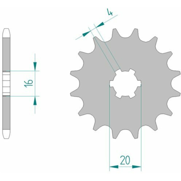 AFAM Standard Stahlritzel vorne 30100 - 420 für Yamaha, Kawasaki, Suzuki 30100-16