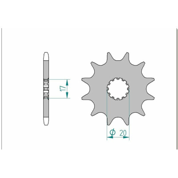AFAM Standard Stahlritzel vorne 40300 - 520 für Beta EVO1252T, EVO2002T, EVO2502T 40300-12