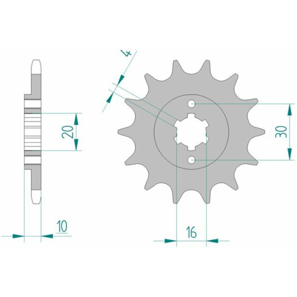AFAM Standard Stahlritzel vorne 46203 - 520 für Cagiva ALETTAORO125, BLUES125, CRUISER125 46203-14 passend für Cagiva Mito 7-Gang 125  1991, 31 PS, 23 kw