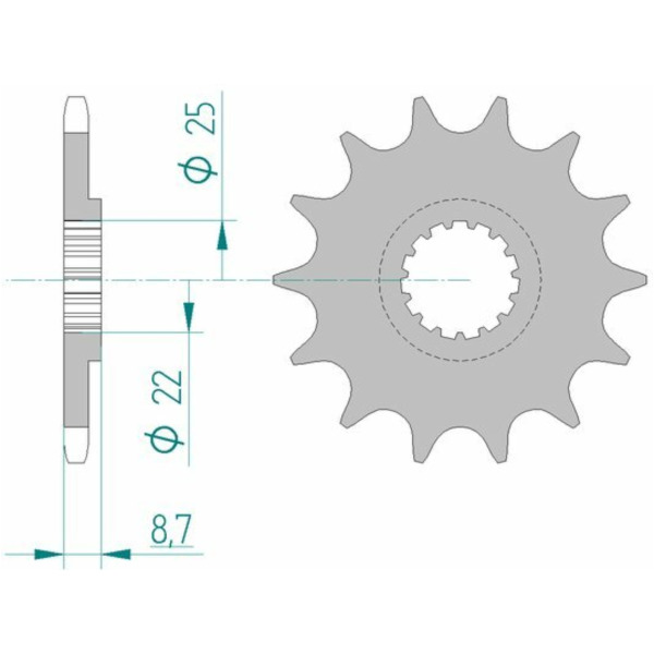 AFAM Steel Standard Front Sprocket 73301 - 520 for KTM, Beta, Husqvarna