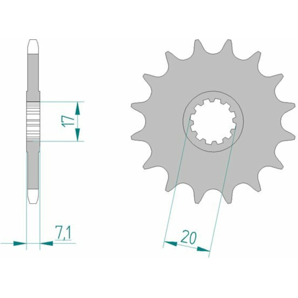 AFAM Steel Standard Front Sprocket 94119 - 420 for Rieju, CPI, Peugeot 94119-15