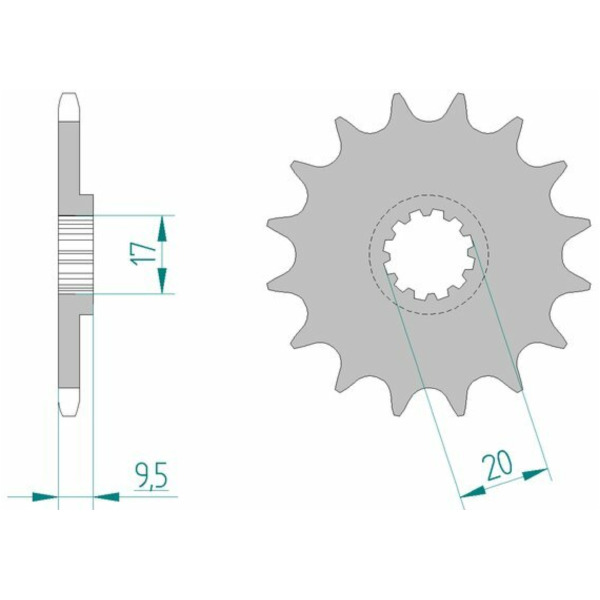 AFAM Selbstreinigendes Stahlritzel vorne 94120 - 420 für KTM 60SX, 65SX Husqvarna TC65