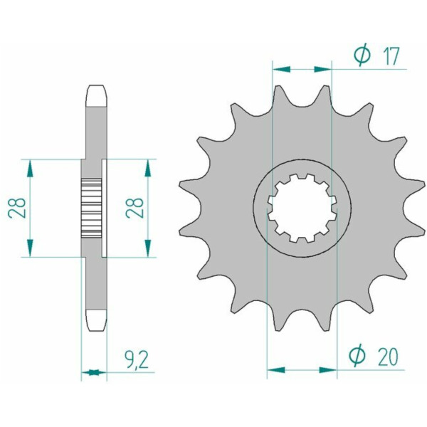 AFAM Standard Stahlritzel vorne 94121 - 428 für HM CRE50, CRE50BAJA, CRE50DERAPAGE