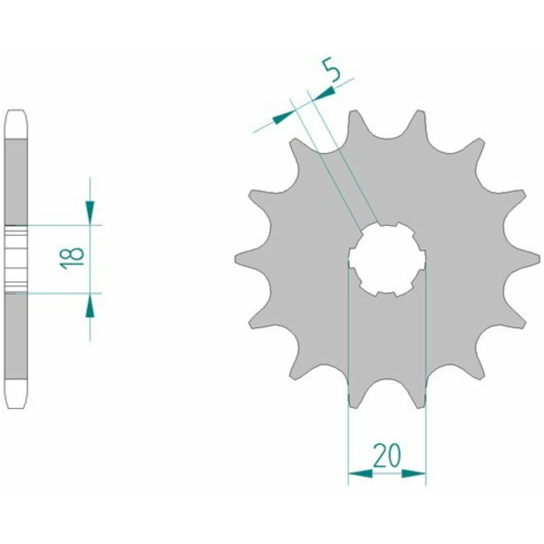 AFAM Steel Standard Front Sprocket 94305 - 520 for GAS GAS CONTACTTX320, CONTACTTXT250, CONTACTTXT270 94305-12