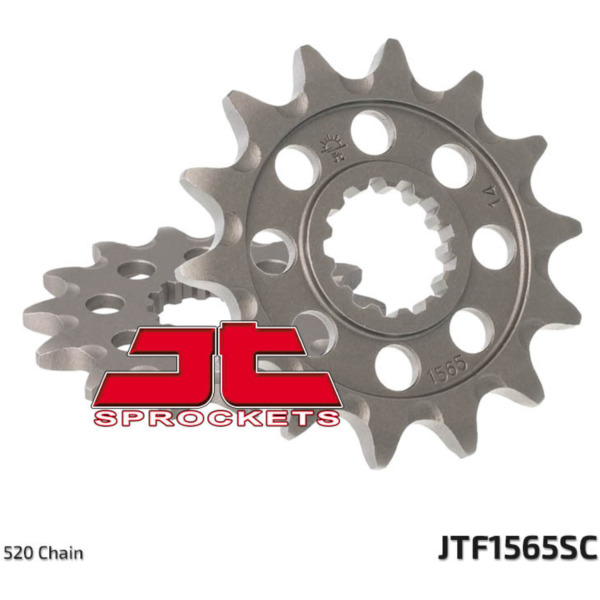 JT SPROCKETS Selbstreinigendes Stahlritzel vorne 1565 - 520 für Kawasaki KLX450, KX450, KX450F JTF1565.14SC