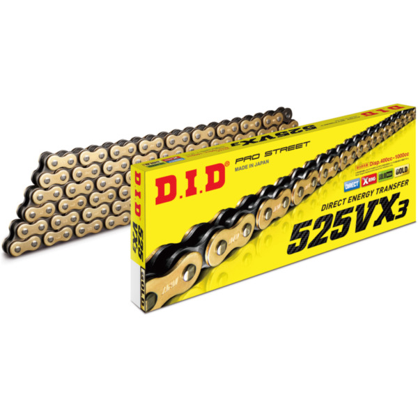 D.I.D 525VX3 X-Ring Drive Chain 525 for Honda, Ducati, Triumph 4525516395281