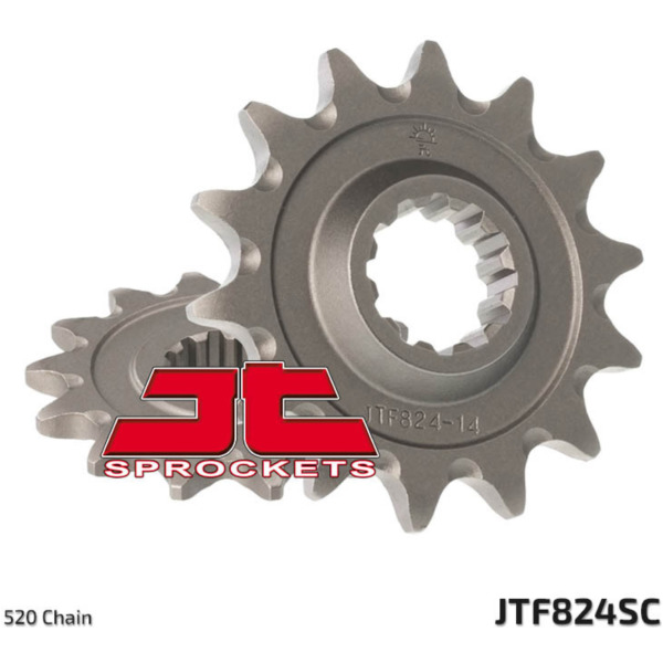JT SPROCKETS Steel Self-Cleaning Front Sprocket 824 - 520 for Husqvarna CR250, SM610, SMR450 Hyosung TE450RAPIER JTF824.14SC fitting for Husqvarna SM E-Start 610 H701AA 2003, 46/32 PS, 34/24 kw
