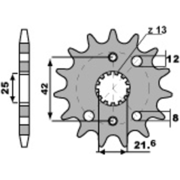 PBR Standard Stahlritzel vorne 2080 - 530 für Suzuki, Kawasaki, Husaberg 2080.16.18NC passend für Suzuki GSX-R  750 GR7BB 1992, 100/112 PS, 74/82 kw