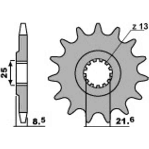 PBR Standard Stahlritzel vorne 2137 - 525 für Kawasaki KLV1000, NINJAZX-10R, NINJAZX-9R 2137.15.18NC passend für Kawasaki Z  1000 ZRT00AAA 2004, 127 PS, 93 kw