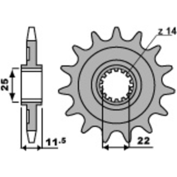 PBR Standard Stahlritzel vorne 2207 - 520 für Sherco SE4.5I 2207.14.18NC