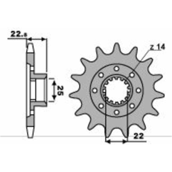 PBR Racing Steel Standard Front Sprocket 2252 - 520 for MV Agusta F3675