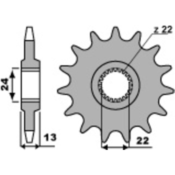 PBR Steel Standard Front Sprocket 3800 - 520 for Aprilia MOTO6.5 3800.17.18NC